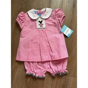 Anavini NWT 24m Smocked Minnie Mouse Bloomer Set
